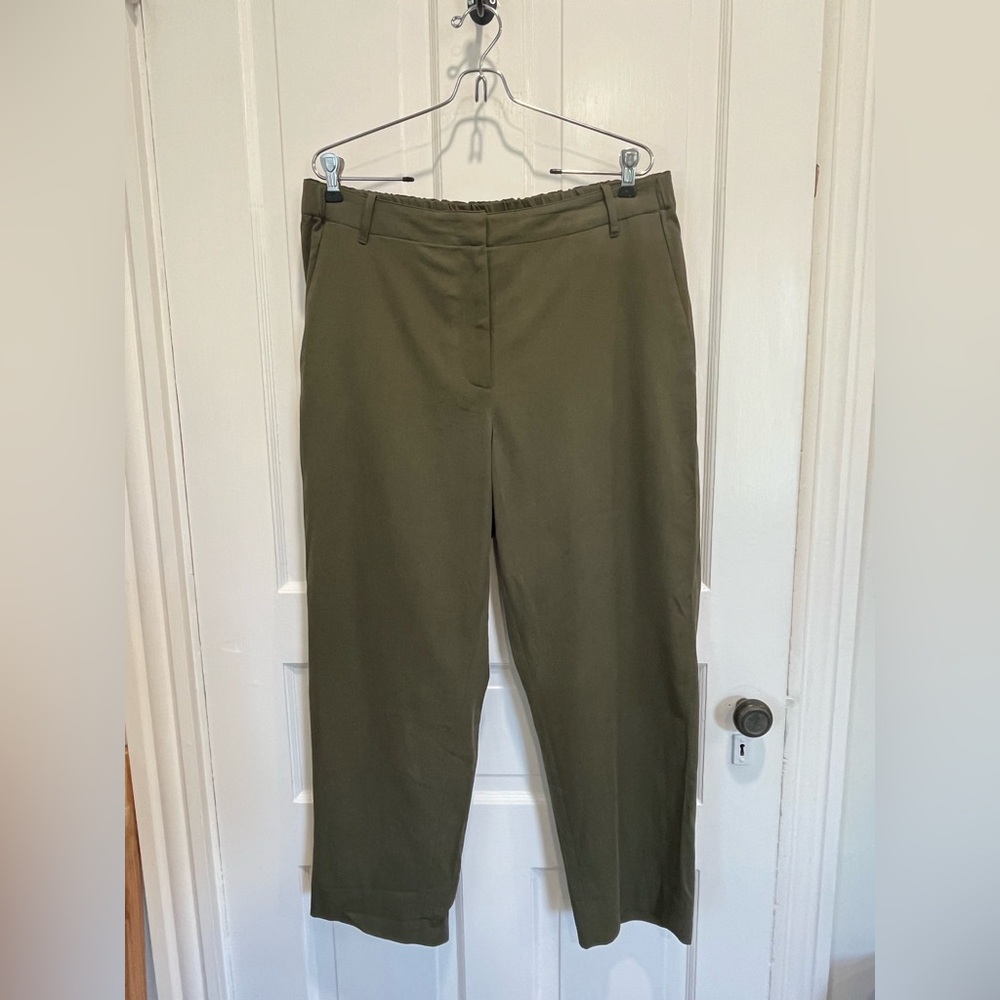 Banana Republic Sz L Olive Green Ankle Straight Leg Pants NWT